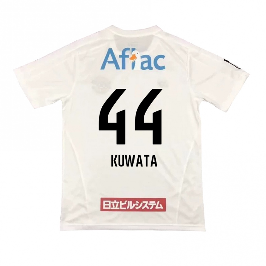 Kids Football Taisei Kuwata #44 White Black Away Jersey 2024/25 T-Shirt Nz