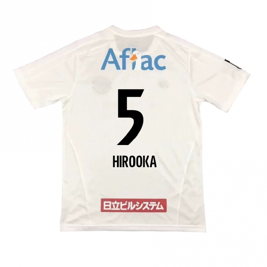 Kids Football Eita Hirooka #5 White Black Away Jersey 2024/25 T-Shirt Nz