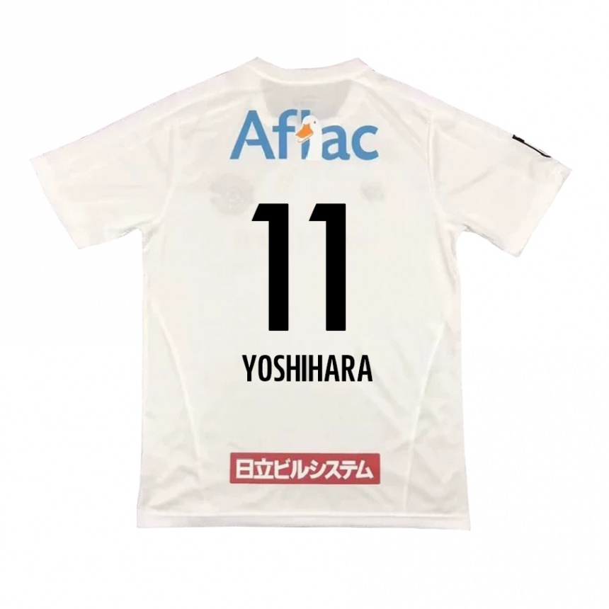 Kids Football Futo Yoshihara #11 White Black Away Jersey 2024/25 T-Shirt Nz