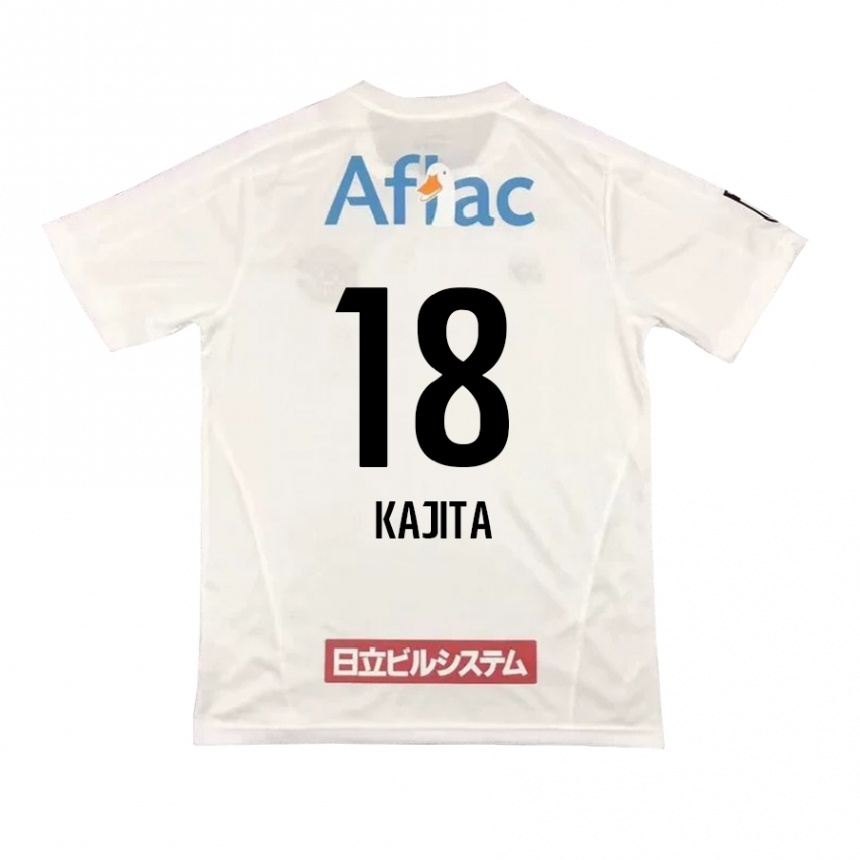 Kids Football Kento Kajita #18 White Black Away Jersey 2024/25 T-Shirt Nz