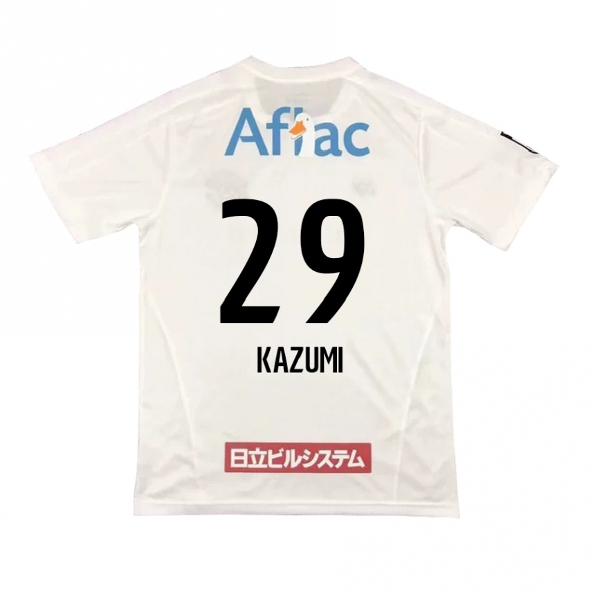 Kids Football Takuto Kazumi #29 White Black Away Jersey 2024/25 T-Shirt Nz