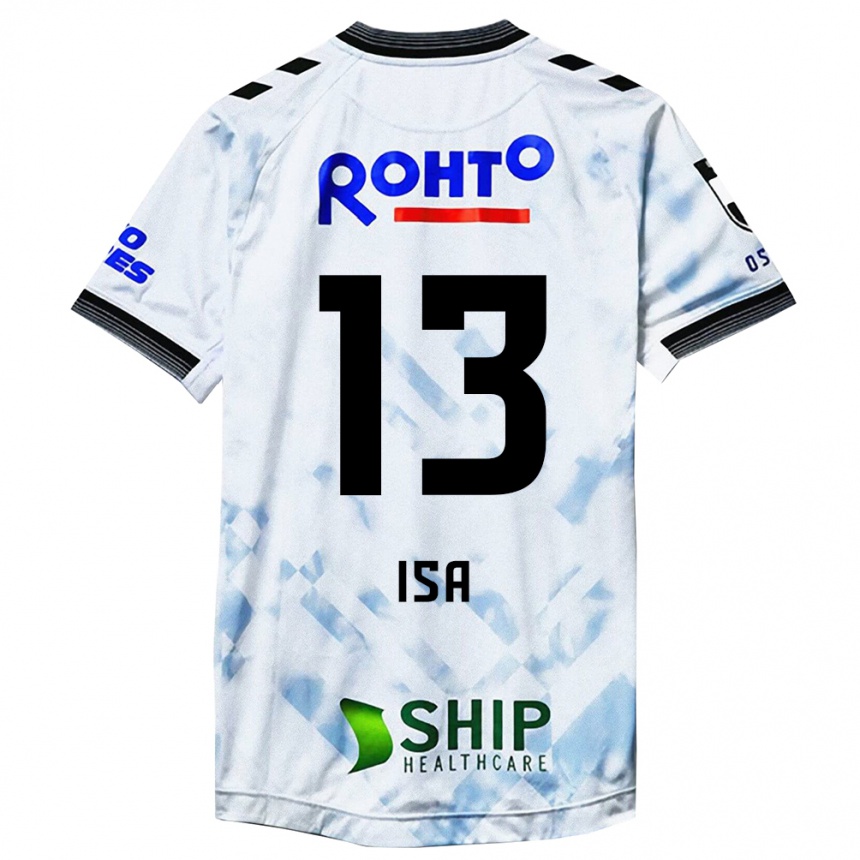 Kids Football Isa Sakamoto #13 White Black Away Jersey 2024/25 T-Shirt Nz