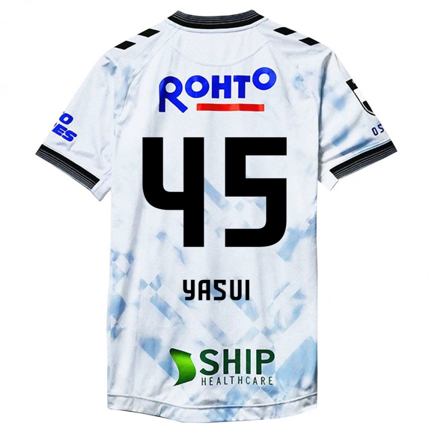 Kids Football Tsukasa Yasui #45 White Black Away Jersey 2024/25 T-Shirt Nz