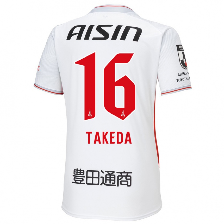 Kids Football Yohei Takeda #16 White Yellow Red Away Jersey 2024/25 T-Shirt Nz