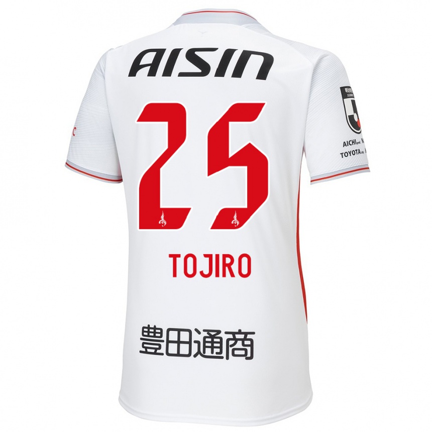 Kids Football Tojiro Kubo #25 White Yellow Red Away Jersey 2024/25 T-Shirt Nz