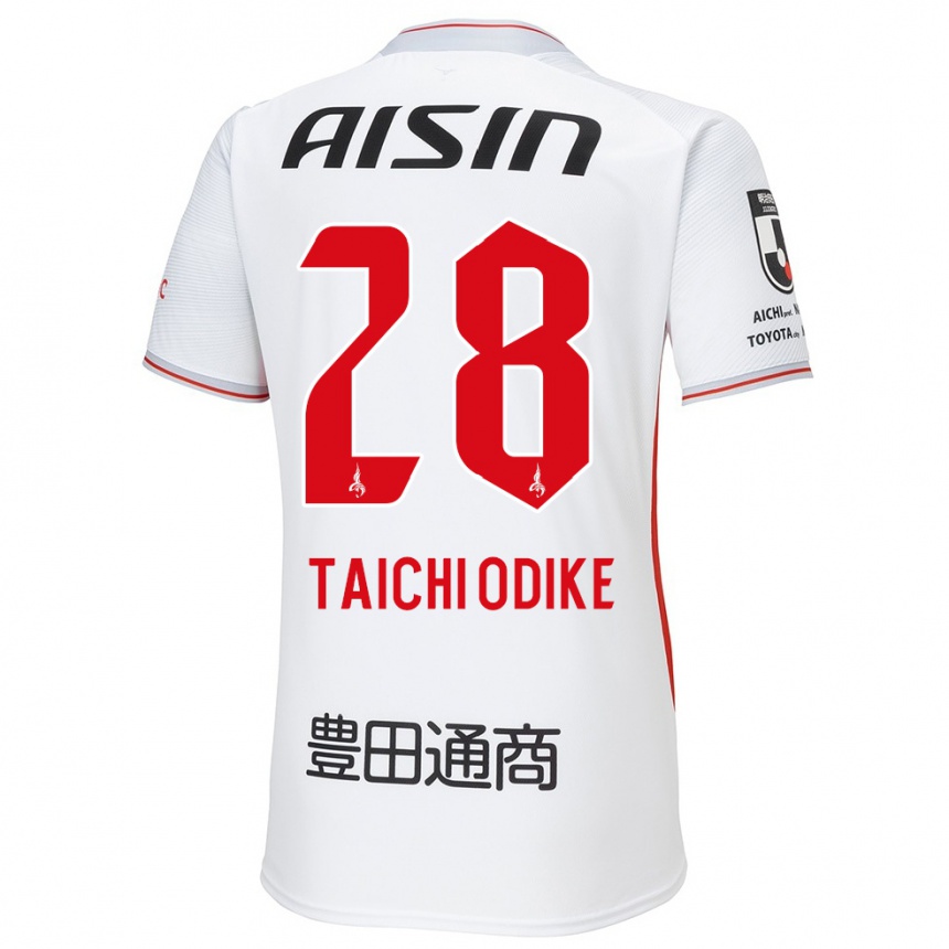 Kids Football Chisom Taichi Odike #28 White Yellow Red Away Jersey 2024/25 T-Shirt Nz