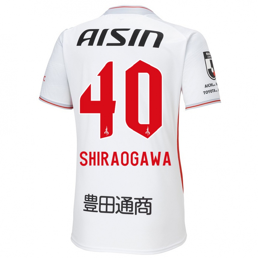 Kids Football Rekuto Shiraogawa #40 White Yellow Red Away Jersey 2024/25 T-Shirt Nz