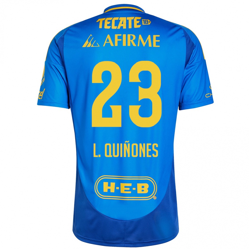 Kids Football Luis Quiñones #23 Blue Yellow Away Jersey 2024/25 T-Shirt Nz