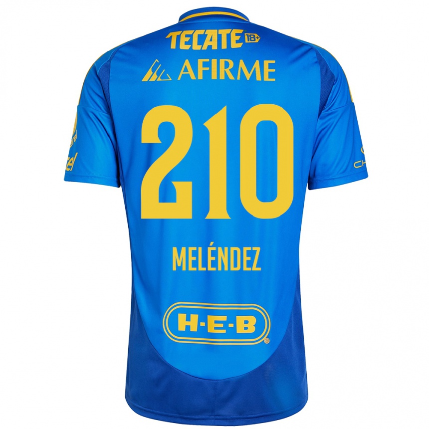 Kids Football Marcelo Meléndez #210 Blue Yellow Away Jersey 2024/25 T-Shirt Nz