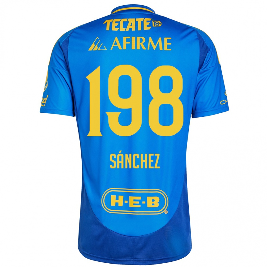 Kids Football Diego Sánchez #198 Blue Yellow Away Jersey 2024/25 T-Shirt Nz