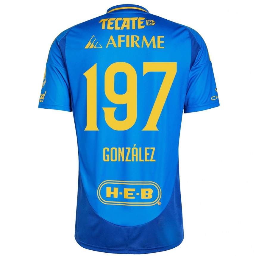 Kids Football Germán González #197 Blue Yellow Away Jersey 2024/25 T-Shirt Nz