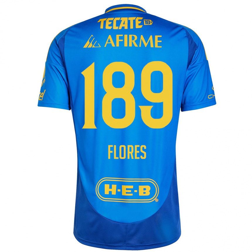 Kids Football Rolando Flores #189 Blue Yellow Away Jersey 2024/25 T-Shirt Nz