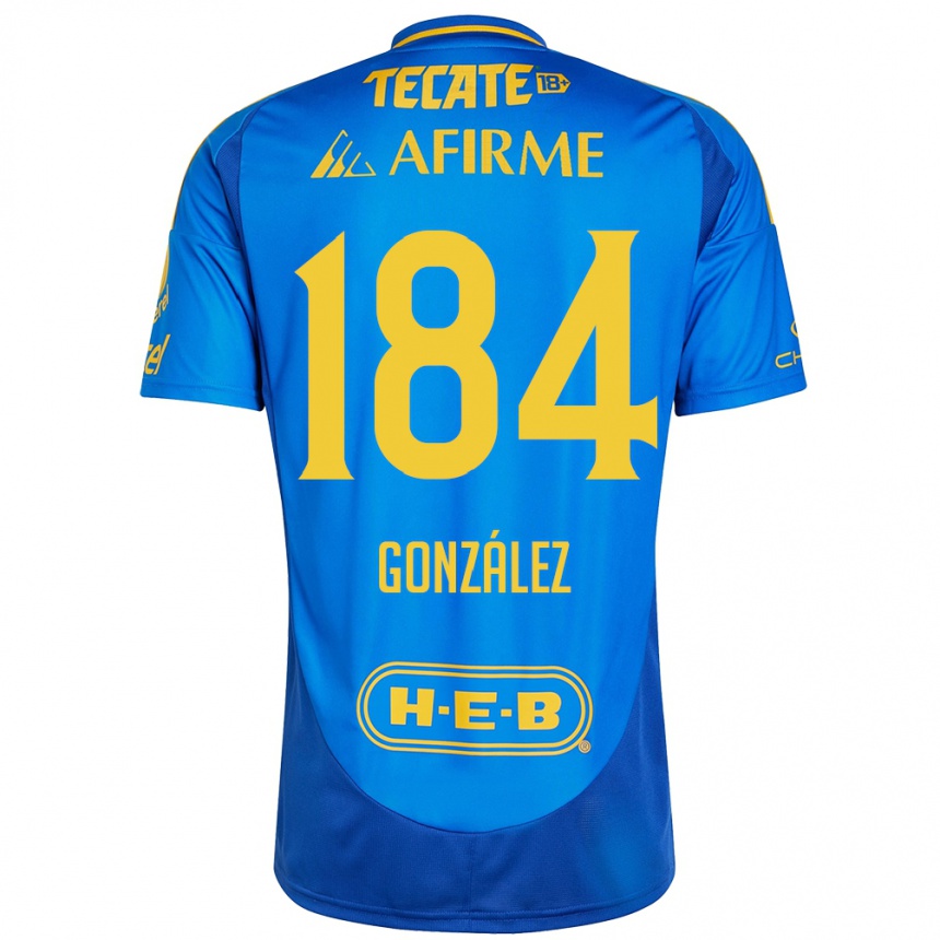 Kids Football Erick González #184 Blue Yellow Away Jersey 2024/25 T-Shirt Nz