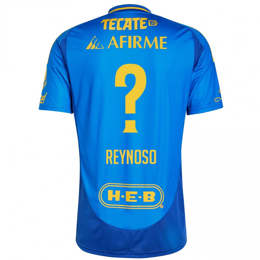 Kids Football Omar Reynoso #0 Blue Yellow Away Jersey 2024/25 T-Shirt Nz