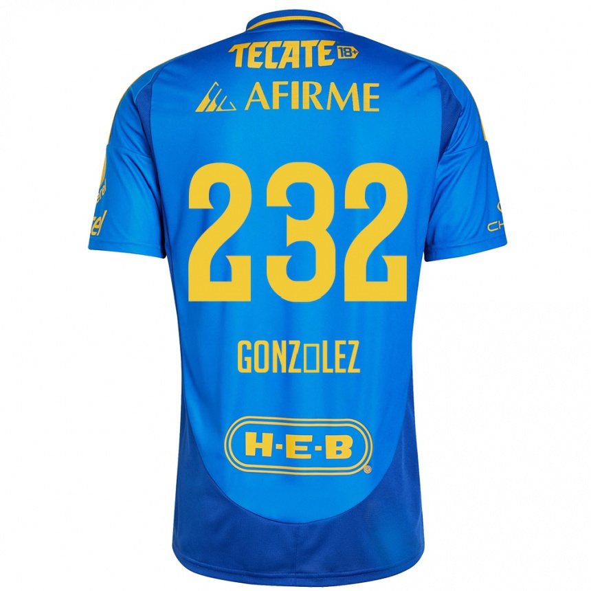 Kids Football César González #232 Blue Yellow Away Jersey 2024/25 T-Shirt Nz