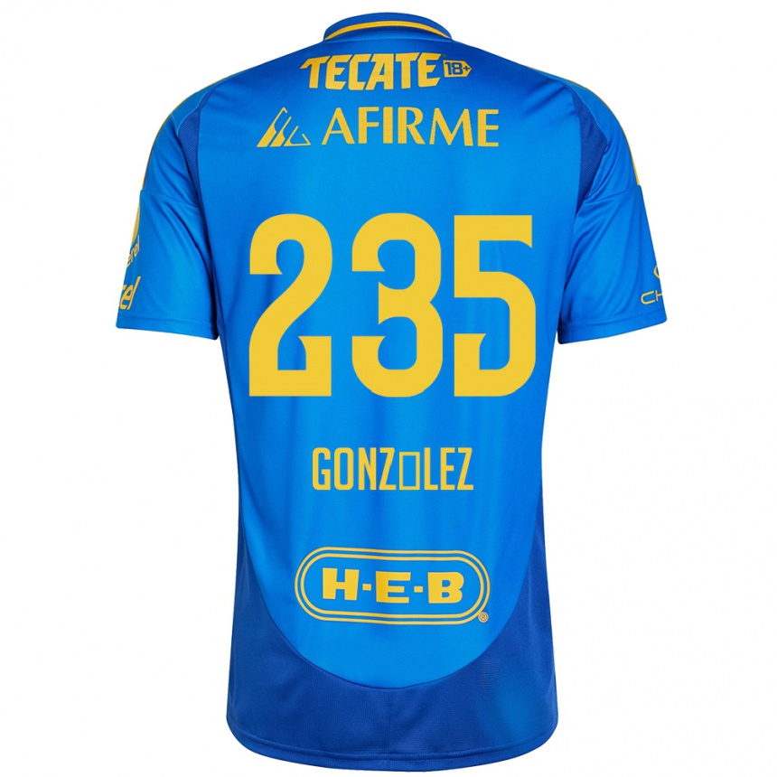 Kids Football Mauricio González #235 Blue Yellow Away Jersey 2024/25 T-Shirt Nz