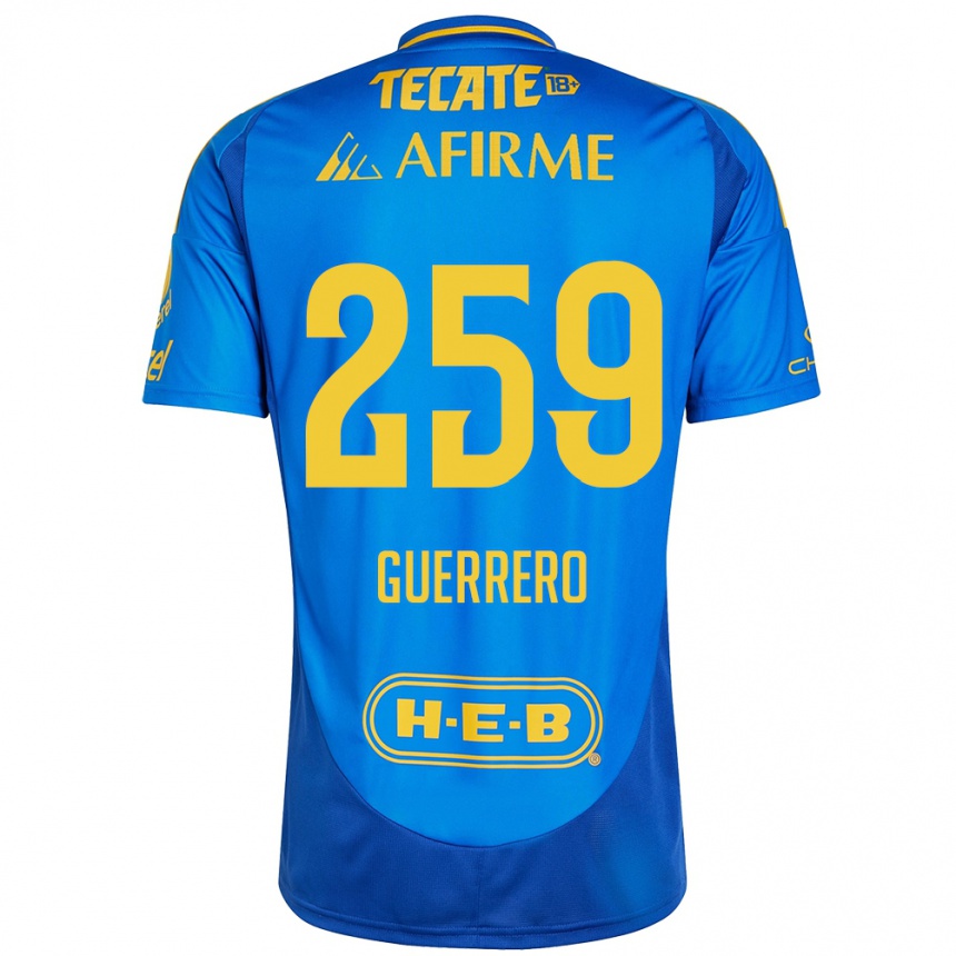 Kids Football Erick Guerrero #259 Blue Yellow Away Jersey 2024/25 T-Shirt Nz