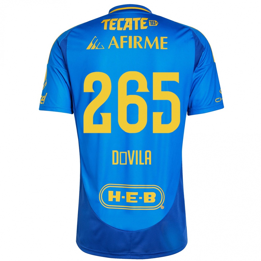 Kids Football Emiliano Dávila #265 Blue Yellow Away Jersey 2024/25 T-Shirt Nz