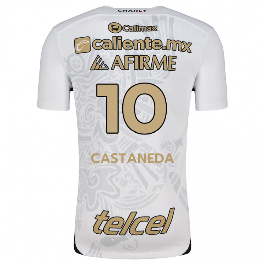 Kids Football Kevin Castañeda #10 White Black Away Jersey 2024/25 T-Shirt Nz