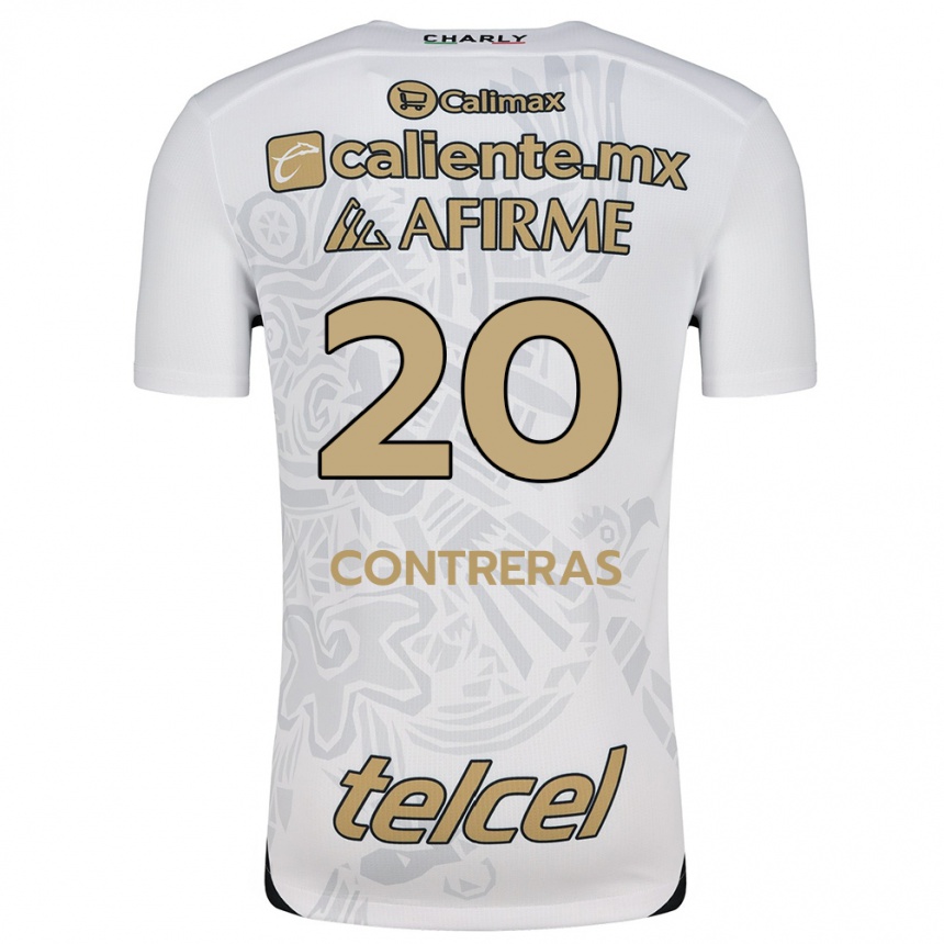 Kids Football Francisco Contreras #20 White Black Away Jersey 2024/25 T-Shirt Nz