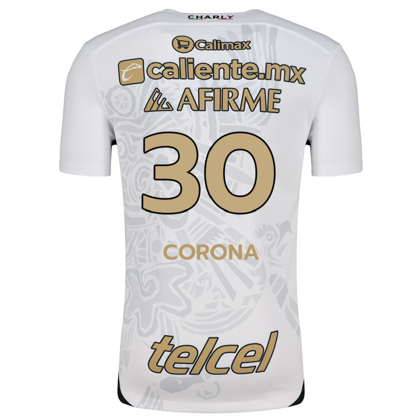 Kids Football Jesús Corona #30 White Black Away Jersey 2024/25 T-Shirt Nz