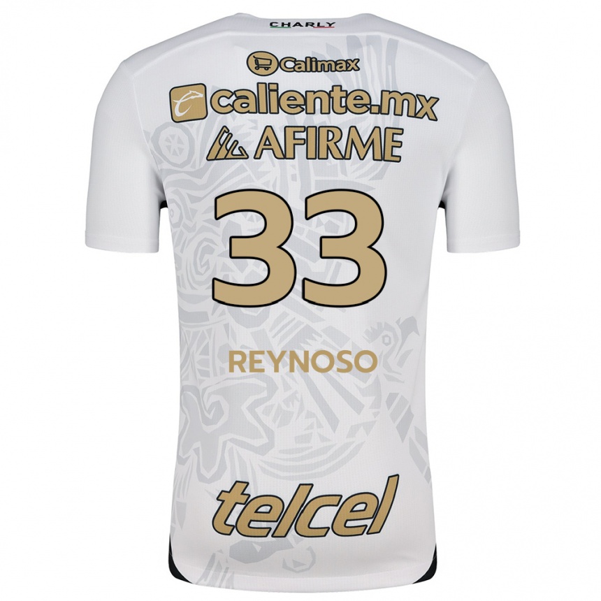 Kids Football Emanuel Reynoso #33 White Black Away Jersey 2024/25 T-Shirt Nz