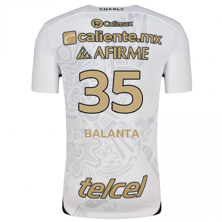 Kids Football Kevin Balanta #35 White Black Away Jersey 2024/25 T-Shirt Nz