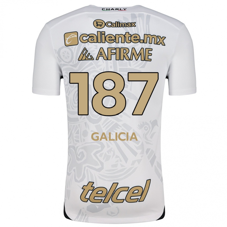 Kids Football Carlos Galicia #187 White Black Away Jersey 2024/25 T-Shirt Nz