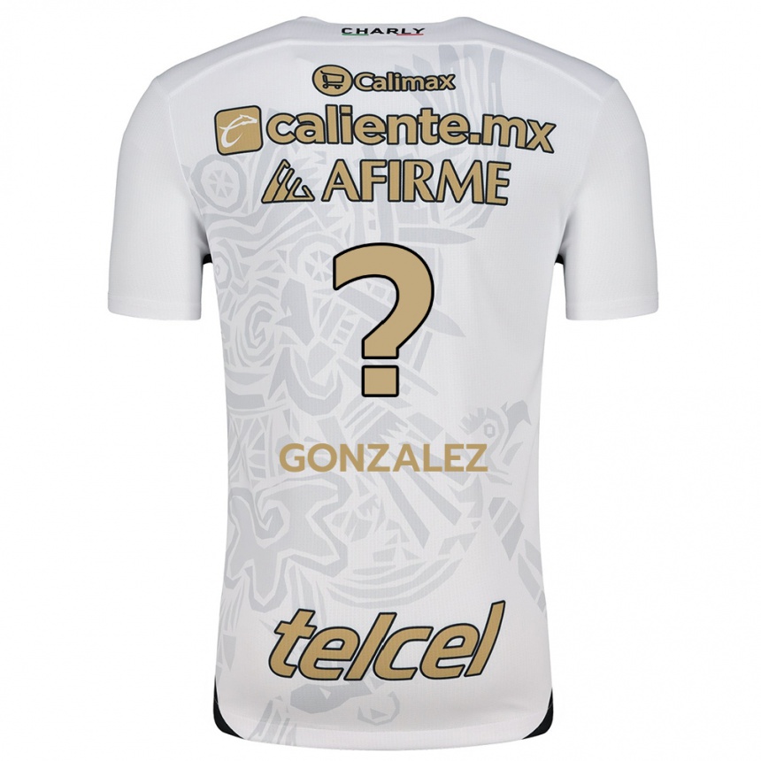 Kids Football Óscar González #0 White Black Away Jersey 2024/25 T-Shirt Nz