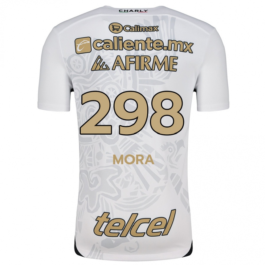 Kids Football Gilberto Mora #298 White Black Away Jersey 2024/25 T-Shirt Nz