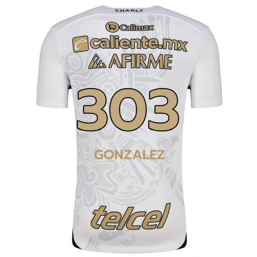 Kids Football Osmar González #303 White Black Away Jersey 2024/25 T-Shirt Nz