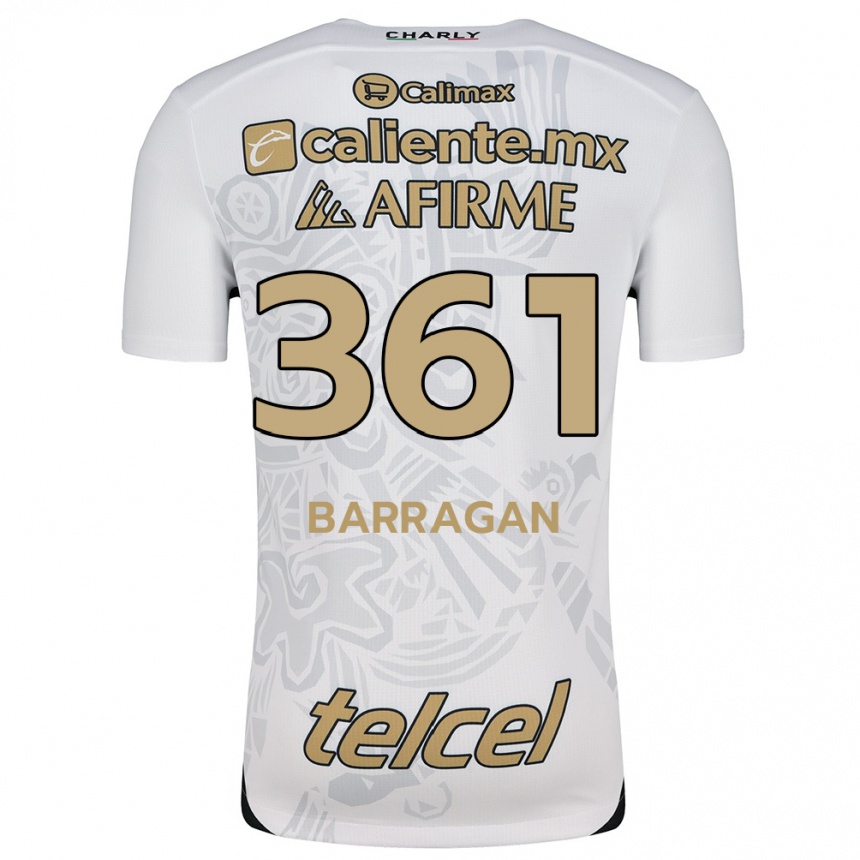 Kids Football Jesús Barragán #361 White Black Away Jersey 2024/25 T-Shirt Nz