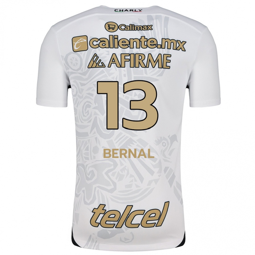 Kids Football Mayra Pelayo-Bernal #13 White Black Away Jersey 2024/25 T-Shirt Nz