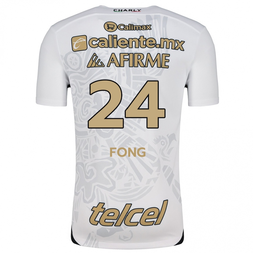 Kids Football Michel Fong #24 White Black Away Jersey 2024/25 T-Shirt Nz