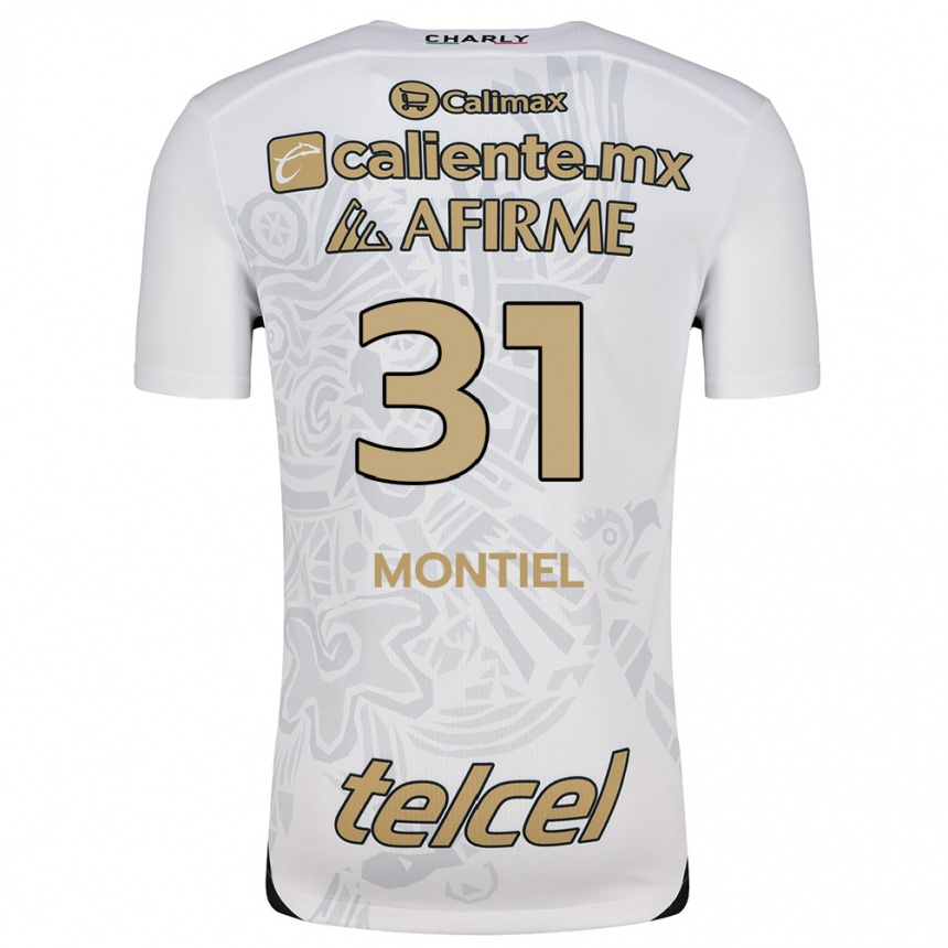 Kids Football Abril Montiel #31 White Black Away Jersey 2024/25 T-Shirt Nz