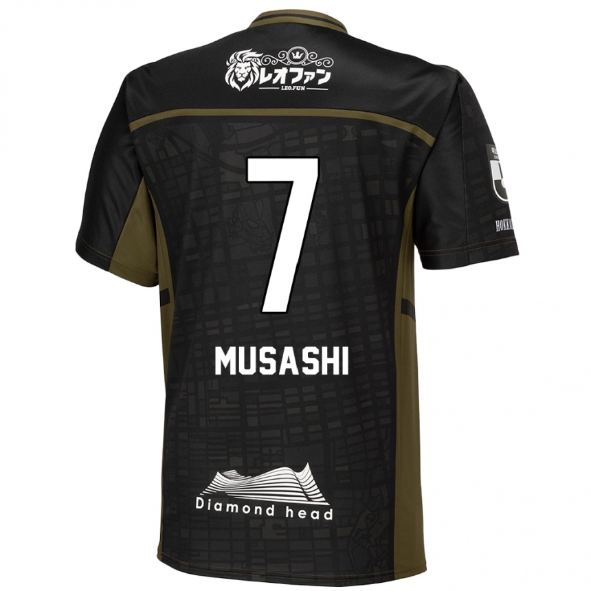 Kids Football Musashi Suzuki #7 Black Green Away Jersey 2024/25 T-Shirt Nz