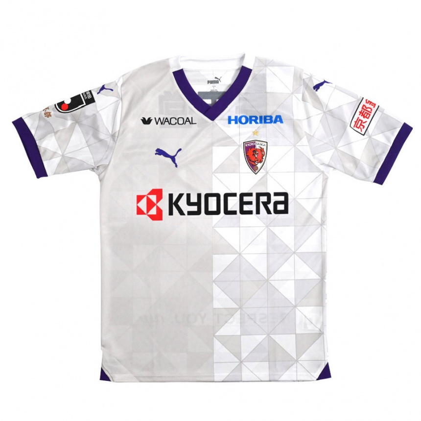 Kids Football Shimpei Fukuoka #10 White Purple Away Jersey 2024/25 T-Shirt Nz