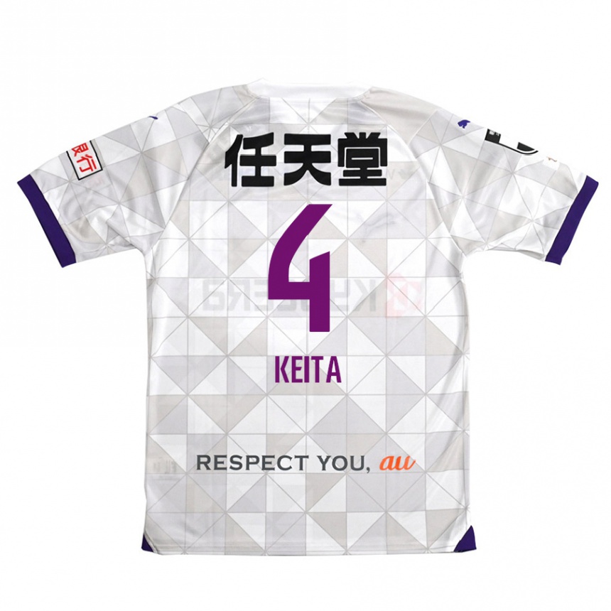 Kids Football Keita Matsuda #4 White Purple Away Jersey 2024/25 T-Shirt Nz