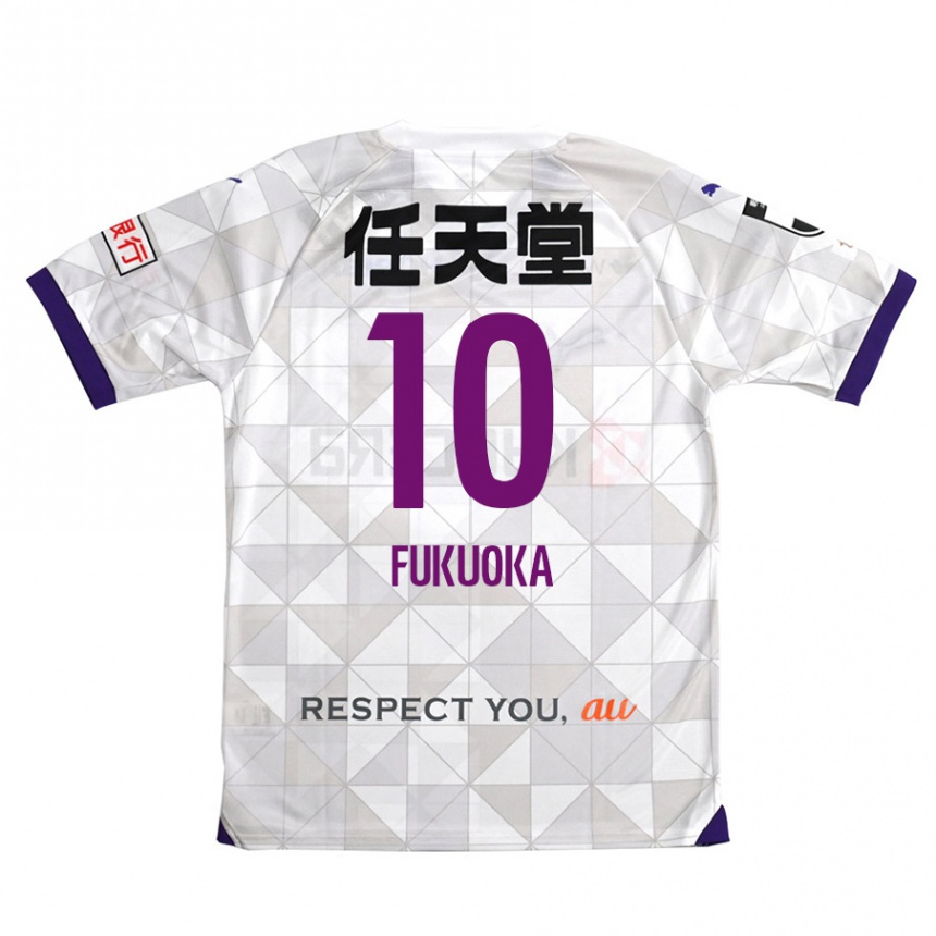 Kids Football Shimpei Fukuoka #10 White Purple Away Jersey 2024/25 T-Shirt Nz