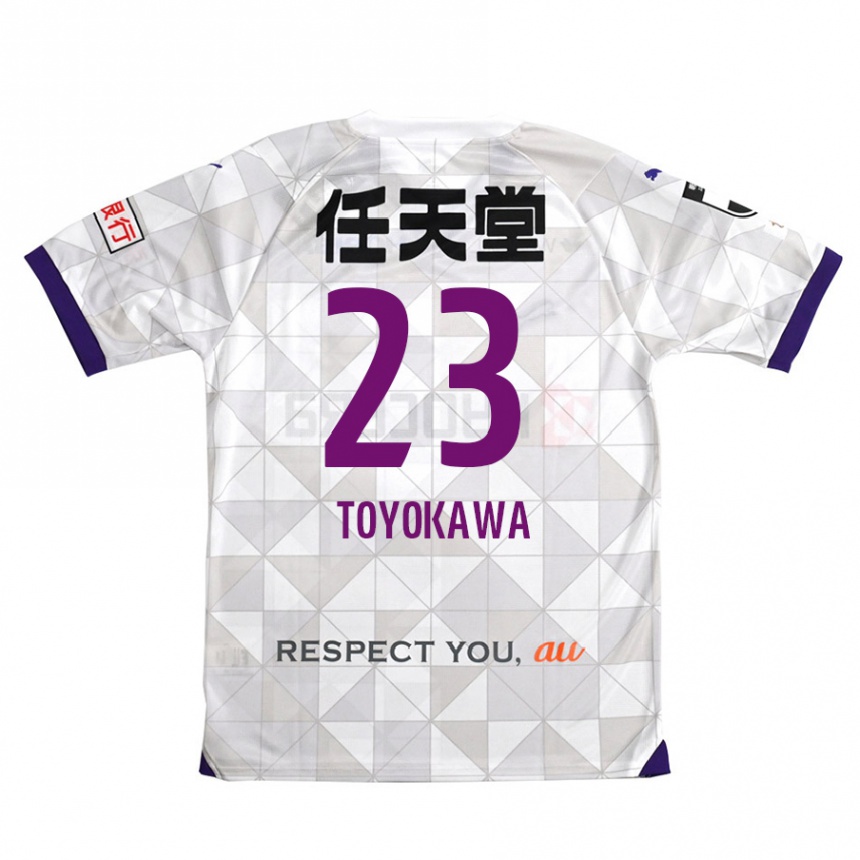 Kids Football Yuta Toyokawa #23 White Purple Away Jersey 2024/25 T-Shirt Nz