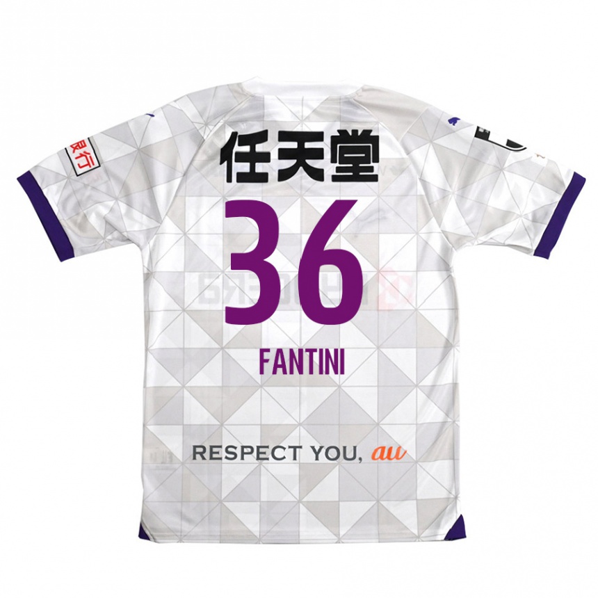 Kids Football Akira Fantini #36 White Purple Away Jersey 2024/25 T-Shirt Nz