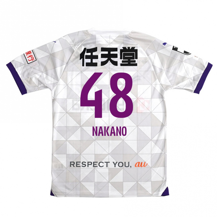 Kids Football Ryuma Nakano #48 White Purple Away Jersey 2024/25 T-Shirt Nz