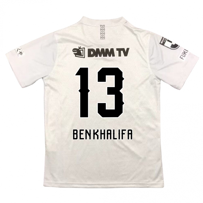 Kids Football Nassim Ben Khalifa #13 Gray Black Away Jersey 2024/25 T-Shirt Nz