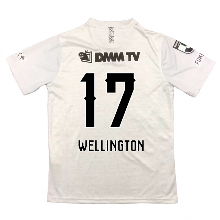 Kids Football Wellington #17 Gray Black Away Jersey 2024/25 T-Shirt Nz