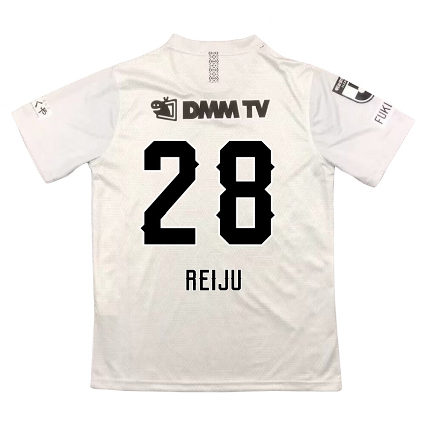 Kids Football Reiju Tsuruno #28 Gray Black Away Jersey 2024/25 T-Shirt Nz