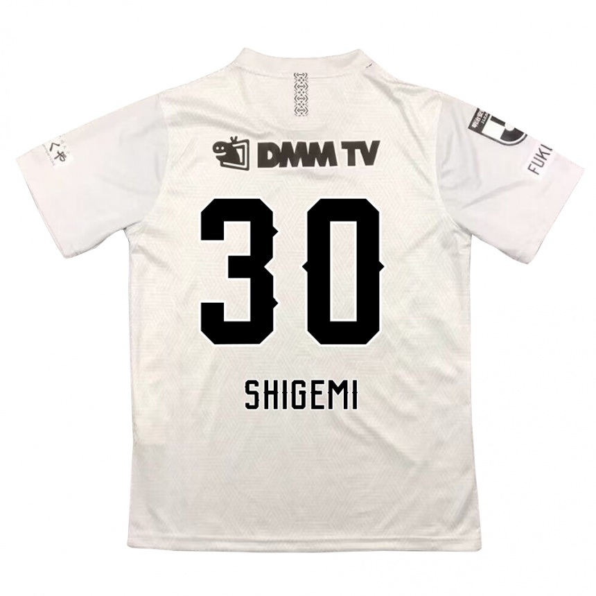 Kids Football Masato Shigemi #30 Gray Black Away Jersey 2024/25 T-Shirt Nz