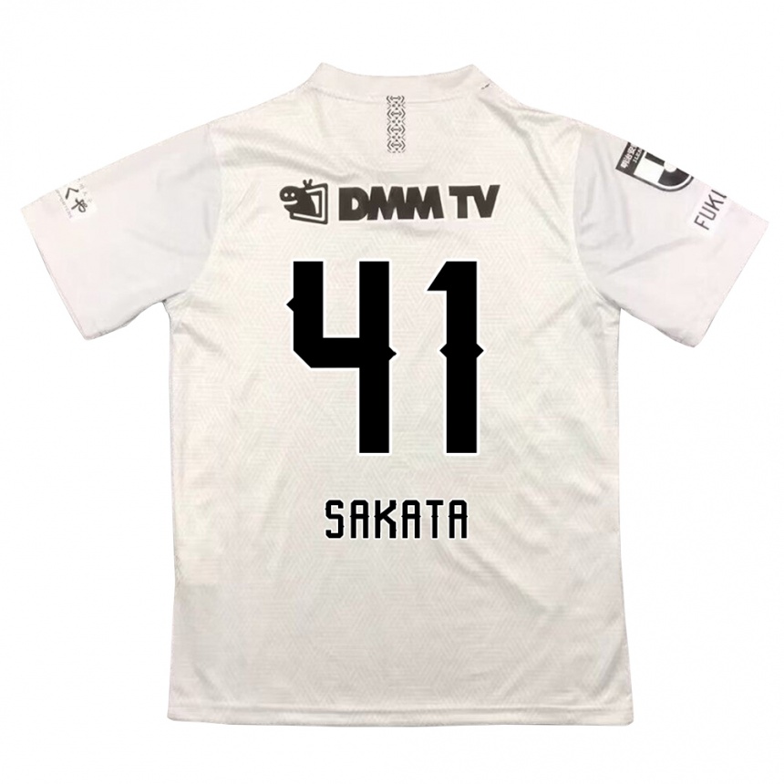 Kids Football Daiki Sakata #41 Gray Black Away Jersey 2024/25 T-Shirt Nz