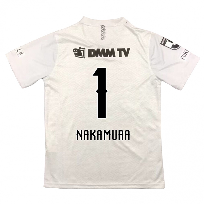 Kids Football Seigo Nakamura #1 Gray Black Away Jersey 2024/25 T-Shirt Nz