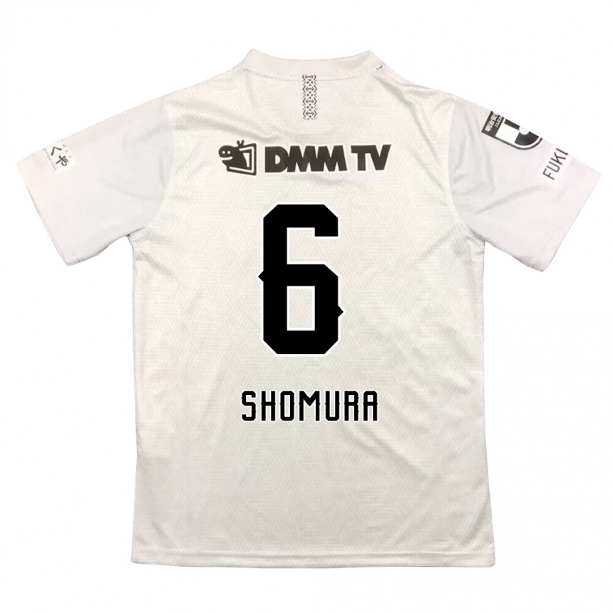 Kids Football Tomoki Shomura #6 Gray Black Away Jersey 2024/25 T-Shirt Nz