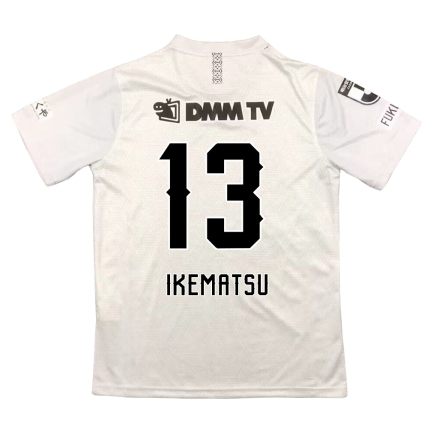 Kids Football Shumpei Ikematsu #13 Gray Black Away Jersey 2024/25 T-Shirt Nz